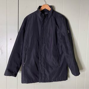 Tumi Lightweight Jacket Mens Medium Black Polyester‎ Zip Pockets T Tech Lined